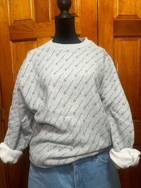 Champion Gray Crewneck with Blue Logo Tag